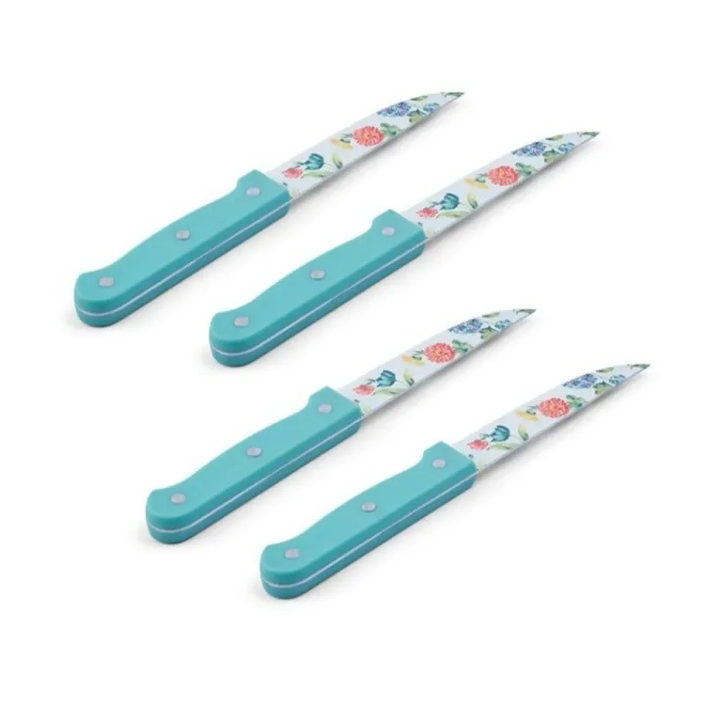 Pioneer Woman Steak Knife Set Blooming Bouquet 4 Piece Set Floral New